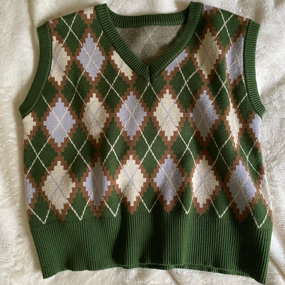 Green Argyle Sweater Vest